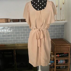 Club Monaco Soft Beige Silk Mini Dress